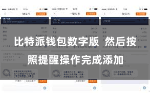 比特派钱包数字版  然后按照提醒操作完成添加
